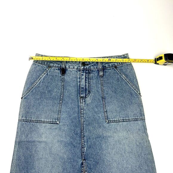 Mudd Denim Skirt Womens 5 Blue Button Front Midi 100% Cotton Casual Y2K 2000s - Picture 9 of 16